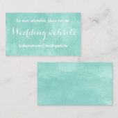アクアモダングリーン水の色の結婚ウェブサイト エンクロージャーカード (正面/裏面)