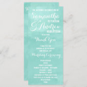 アクアモダングリーン水彩結婚式 プログラム (正面/裏面)