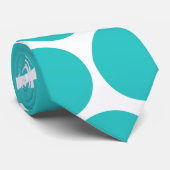 アクアモダングリーン、白水玉模様 ネクタイ (ロール)