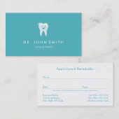 アクアモダンシャイニーな笑顔の歯の歯科アポイントメント 予約カード (正面/裏面)