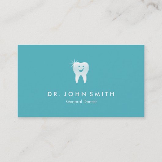 アクアモダンシャイニーな笑顔の歯の歯科アポイントメント 予約カード (正面)