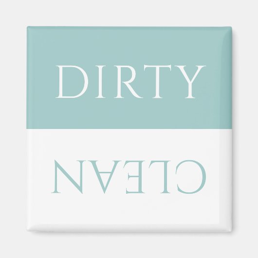 アクアモダンスカイブルーホワイトダーティ/クリーン食洗機 マグネット (正面)