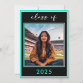 アクアモダンスミニマルクリプト卒業パーティー 招待状 (裏面)