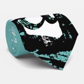 アクアモダンタイイニシャル付きモノグラム ネクタイ (ロール)