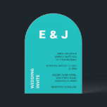 アクアモダンターコイズ結婚式招待状 招待状<br><div class="desc">このトレンディーモダン結婚式招待状カードの前面は、鮮やかなアクアターコイズの背景に白黒のレタリングを備えている。カードの背面には明るいアクアターコイズが付いている。注文する前にオンラインでパーソナライズする簡単である素敵な結婚式招待状カード。</div>