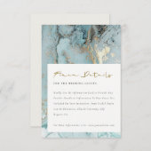 アクアモダンダスクブルー金ゴールドアゲ結婚ート詳細 エンクロージャーカード (正面/裏面)