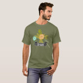 アクアモダンチョーク結婚ボード新郎のTシャツ Tシャツ (正面フル)