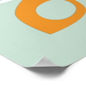 アクアモダンティール(緑がかった色)オスタイリッシュレンジ抽象芸術パターン ポスター (角)