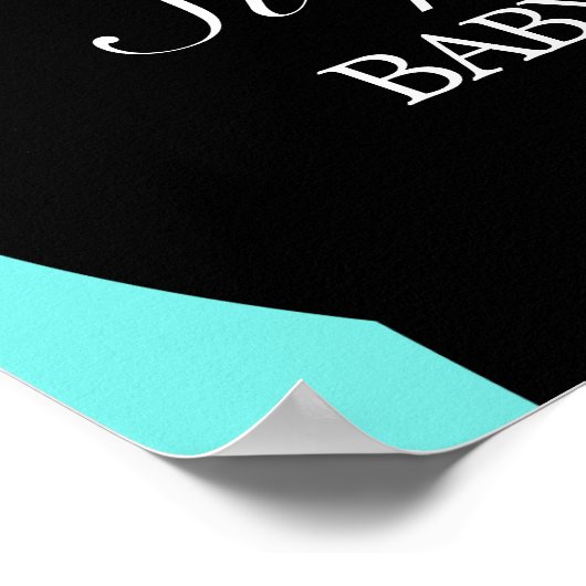 アクアモダンティール（緑がかった色）ティファニーベビーシャワーウェルカムサイン ポスター (角)