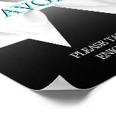 アクアモダンティール(緑がかった色)ティファニー赤ちゃんシャワーウィズサイン ポスター (角)