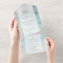 アクアモダンティール（緑がかった色）ブルー金ゴールドアガート抽象芸術結婚ズ