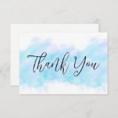 アクアモダンブエレガントルーフラットサンキューカード サンキューカード (正面/裏面)