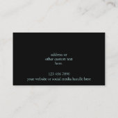 アクアモダンブラックトレンディーカスタムビジネスロゴ 名刺 (裏面)