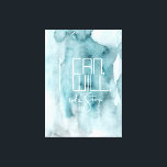 アクアモダンブルーウォーター色ウォッシュインスパイアズ引用文 キャンバスプリント<br><div class="desc">ミニマルテーマは、引用を感動的特徴とする"私はできる。私が行く。物語の終わりモダン」タイポグラフィと書道で水色の背景アクア。自分素晴らし、友達、愛する人のための贈り物アイディア。</div>