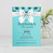 アクアモダンブルーエレガントティファニーベビーシャワー 招待状 (スタンド正面)