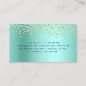 アクアモダンブルーグリーンサロンメイクアップアーティスト 名刺 (裏面)