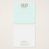 アクアモダンブルースタッドイヤリングディスプレイカード (正面&裏面)