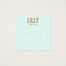 アクアモダンブルースタッドイヤリングディスプレイカード