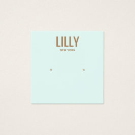 アクアモダンブルースタッドイヤリングディスプレイカード