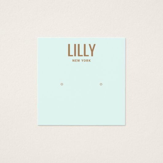 アクアモダンブルースタッドイヤリングディスプレイカード (正面)