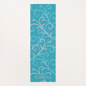 アクアモダンブルースワールパーソナライズされた ヨガマット (正面)