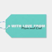 アクアモダンブルータイポグラフィおめでとう卒業 ギフトタグ (裏面横)