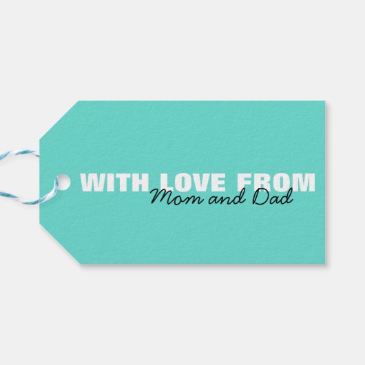 アクアモダンブルータイポグラフィおめでとう卒業 ギフトタグ (裏面横)