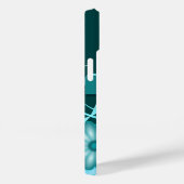 アクアモダンブルーティール(緑がかった色)サマーハイビスカスフローラ Case-Mate iPhoneケース (裏面 / 右)