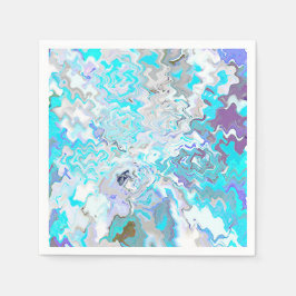 アクアモダンブルーデザインカクテル紙ナプキンス スタンダードカクテルナプキン