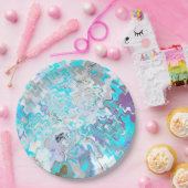 アクアモダンブルーデザイン春サマーシック ペーパープレート (パーティー)