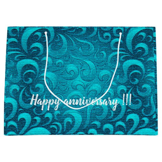 アクアモダンブルートレンディー ラージペーパーバッグ (正面)