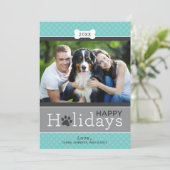 アクアモダンブルーパピードッグテーマハッピーホリデイズ シーズンカード (スタンド正面)