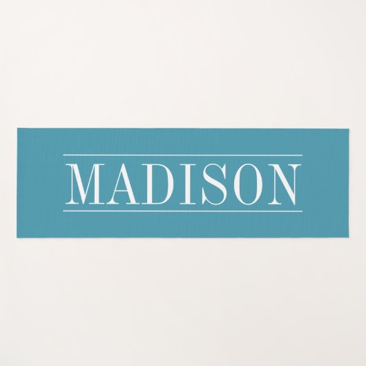 アクアモダンブルーパーソナライズされた ヨガマット (正面(横))