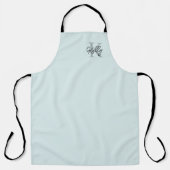 アクアモダンブルーモノグラムスクリプト エプロン (正面)