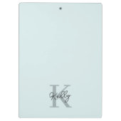 アクアモダンブルーモノグラムスクリプト クリップボード (裏面)