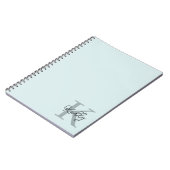 アクアモダンブルーモノグラムスクリプト ノートブック (左側)