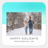 アクアモダンブルー写真 スクエアシール (正面)