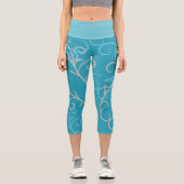 アクアモダンブルー旋回パターン カプリレギンス (正面)