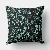 アクアモダンブルー生化学生命は複雑である クッション (裏面)