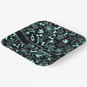 アクアモダンブルー生化学生命は複雑である ペーパープレート (傾斜あり)