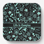 アクアモダンブルー生化学生命は複雑である ペーパープレート (正面)