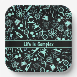 アクアモダンブルー生化学生命は複雑である ペーパープレート