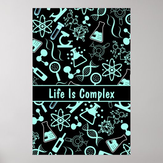 アクアモダンブルー生化学生命は複雑である ポスター (正面)