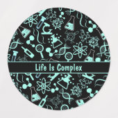 アクアモダンブルー生化学生命は複雑である ラベル (デザイン2)