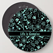 アクアモダンブルー生化学生命は複雑である 缶バッジ (正面&裏面)