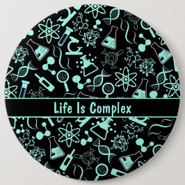 アクアモダンブルー生化学生命は複雑である 缶バッジ