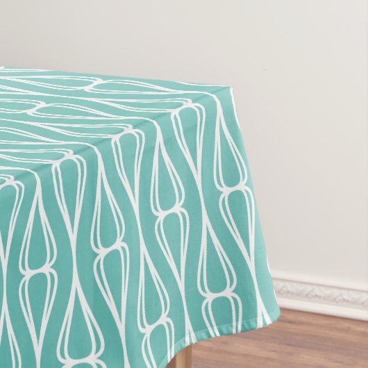 アクアモダンホワイトパターン テーブルクロス (インサイチュ)