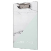 アクアモダンホワイトマーブルビジエレガントネス クリップボード (左)