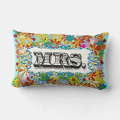 アクアモダンミセス花柄の枕 ランバークッション (裏面)