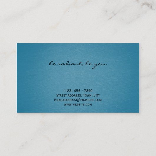 アクアモダンミニマルティール（緑がかった色）美しいセラピスト 名刺 (裏面)